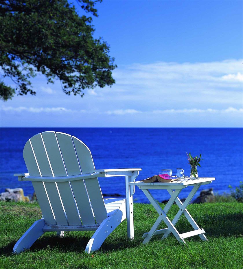 Beach hotels adirondack chairs at Melsted Badehotel