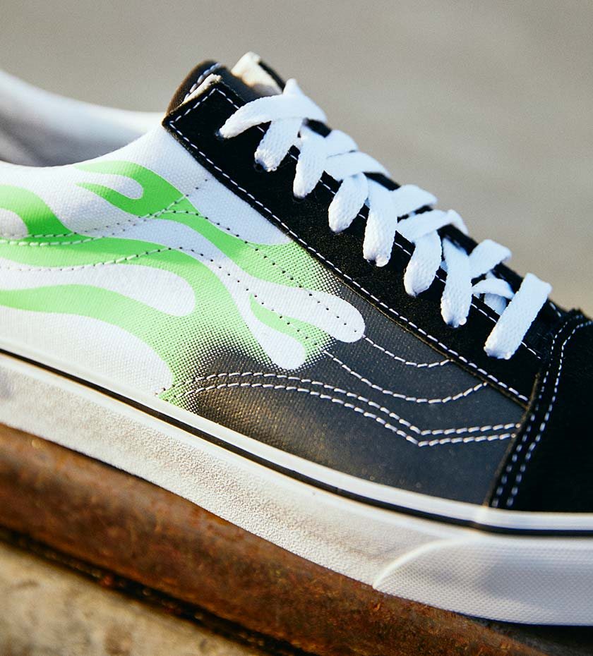 Vans Old Skool Green Flame